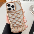 For iPhone 15 Pro Mermaid Shape Embossed Electroplated TPU Phone Case(Gold)