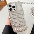 For iPhone 15 Pro Mermaid Shape Embossed Electroplated TPU Phone Case(Silver)
