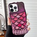 For iPhone 14 Pro Mermaid Shape Painted Paper Embossed Electroplated TPU Phone Case(Dark Purple)