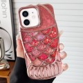 For iPhone 11 Mermaid Shape Painted Paper Embossed Electroplated TPU Phone Case(Rose Gold)