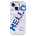 For iPhone 15 Colorful Pattern TPU + PC Phone Case(HELLO)