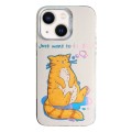 For iPhone 14 Colorful Pattern TPU + PC Phone Case(Cat)