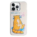 For iPhone 14 Pro Colorful Pattern TPU + PC Phone Case(Cat)