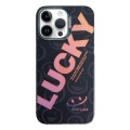 For iPhone 14 Pro Colorful Pattern TPU + PC Phone Case(LUCKY)