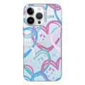 For iPhone 14 Pro Max Colorful Pattern TPU + PC Phone Case(Heart)