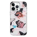 For iPhone 13 Pro Max Colorful Pattern TPU + PC Phone Case(Pink Butterflies)