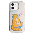 For iPhone 12 Colorful Pattern TPU + PC Phone Case(Cat)