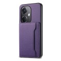 For OPPO K11 Calf Texture Card Bag Design Full Coverage Phone Case(Purple)