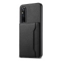 For Sony Xperia 1 V Calf Texture Card Bag Design Full Coverage Phone Case(Black)
