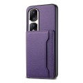 For Honor 90 Pro Calf Texture Card Bag Design Full Coverage Phone Case(Purple)