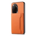For Honor 100 Pro Calf Texture Card Bag Design Full Coverage Phone Case(Orange)