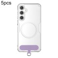 5pcs Universal Phone Lanyard Strap Patch Gasket(Purple)