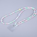 Mobile Phone Anti-lost Dazzling Crossbody Long Bead Chain(Colorful Flower)
