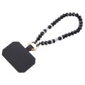 Mobile Phone Anti-lost Bead Chain Short Lanyard with Pad(Black)