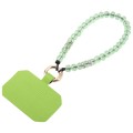 Mobile Phone Anti-lost Bead Chain Short Lanyard with Pad(Light Green)