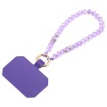 Mobile Phone Anti-lost Bead Chain Short Lanyard with Pad(Light Purple)