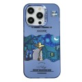 For iPhone 12 Pro Electroplated Lens Illustration Phone Case(Blue)