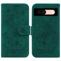For Google Pixel 8a Butterfly Rose Embossed Leather Phone Case(Green)
