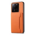 For Xiaomi Redmi K60 Ultra Calf Texture Card Bag Design Full Coverage Phone Case(Orange)
