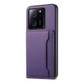 For Xiaomi Redmi K60 Ultra Calf Texture Card Bag Design Full Coverage Phone Case(Purple)