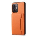 For Xiaomi Redmi Note 12 4G Global Calf Texture Card Bag Design Full Coverage Phone Case(Orange)