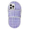 For iPhone 15 Pro Max Creative Flannel Slipper Design TPU Phone Case(Purple)