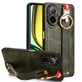 For Realme C67 4G Wristband Leather Back Phone Case(Green)