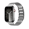 For Apple Watch Series 7 41mm Magnetic Clasp Braided Chain Stainless Steel Watch Band(Silver)