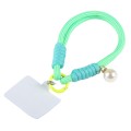 Dopamine Color Pearl Round Twist Rope Short Lanyard(Green Yellow)