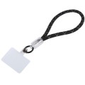 Plastic Buckle Round Twist Rope Short Lanyard(Black White Line)