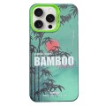 For iPhone 14 Pro Creative Oil Painting Colorful Sunset Scenery TPU + PC Shockproof Phone Case(Green