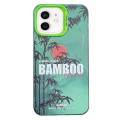 For iPhone 12 Creative Oil Painting Colorful Sunset Scenery TPU + PC Shockproof Phone Case(Green Bam