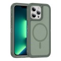 For iPhone 13 Pro Max Guard Magsafe Magnetic Ring Matte Phone Case(Green)