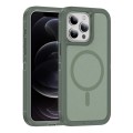 For iPhone 12 / 12 Pro Guard Magsafe Magnetic Ring Matte Phone Case(Green)
