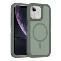 For iPhone 11 / XR Guard Magsafe Magnetic Ring Matte Phone Case(Green)
