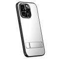 For iPhone 15 Pro R-JUST RJ-61 Electroplating Frosted TPU + PC Phone Case with Holder(Silver)