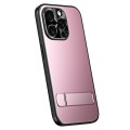 For iPhone 15 Pro Max R-JUST RJ-61 Electroplating Frosted TPU + PC Phone Case with Holder(Pink)