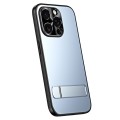 For iPhone 15 Pro Max R-JUST RJ-61 Electroplating Frosted TPU + PC Phone Case with Holder(Blue)