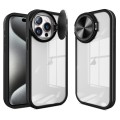 For iPhone 15 Pro Max Round Camshield TPU Hybrid PC Phone Case(Black)