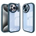 For iPhone 15 Pro Max Round Camshield TPU Hybrid PC Phone Case(Blue)