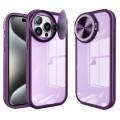 For iPhone 15 Pro Max Round Camshield TPU Hybrid PC Phone Case(Purple)