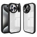 For iPhone 15 Pro Round Camshield TPU Hybrid PC Phone Case(Black)