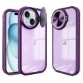 For iPhone 15 Round Camshield TPU Hybrid PC Phone Case(Purple)