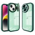 For iPhone 14 Plus Round Camshield TPU Hybrid PC Phone Case(Green)