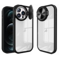 For iPhone 12 Pro Round Camshield TPU Hybrid PC Phone Case(Black)