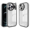For iPhone 12 Pro Round Camshield TPU Hybrid PC Phone Case(Grey)