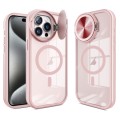 For iPhone 15 Pro Round Camshield MagSafe TPU Hybrid PC Phone Case(Pink)