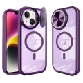 For iPhone 14 Plus Round Camshield MagSafe TPU Hybrid PC Phone Case(Purple)