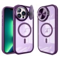 For iPhone 13 Pro Round Camshield MagSafe TPU Hybrid PC Phone Case(Purple)