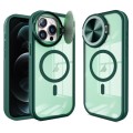 For iPhone 12 Pro Max Round Camshield MagSafe TPU Hybrid PC Phone Case(Green)